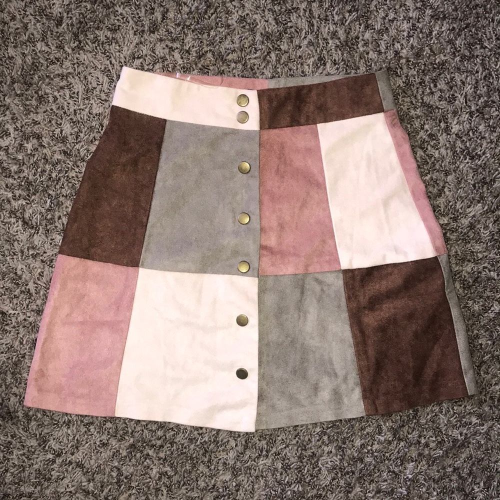 boohoo checkblock A-line skirt